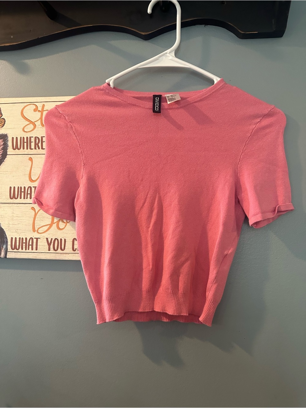 Pink Short-Sleeve Knit Top